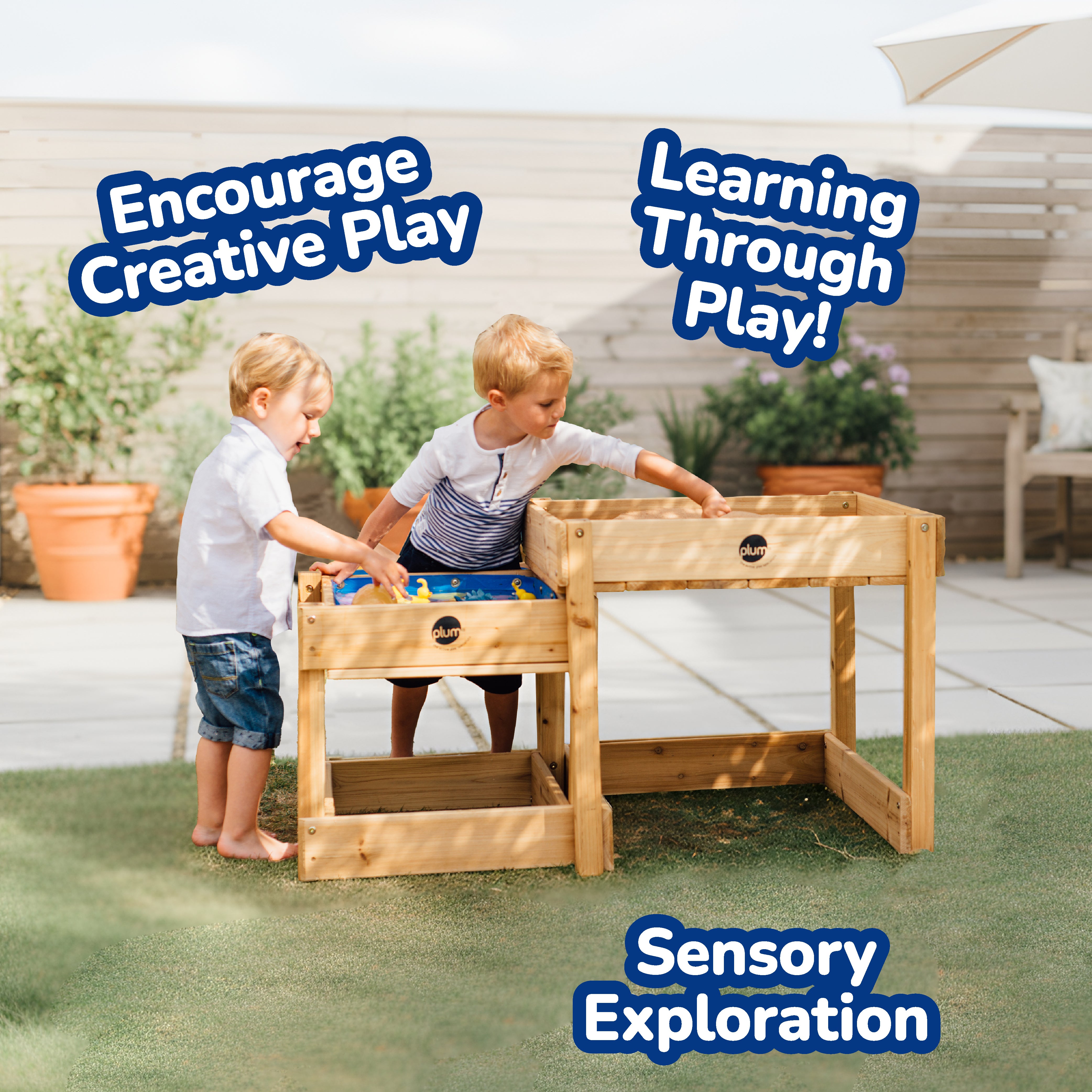 Plum® Surfside Wooden Sand and Water Picnic Table - Natural