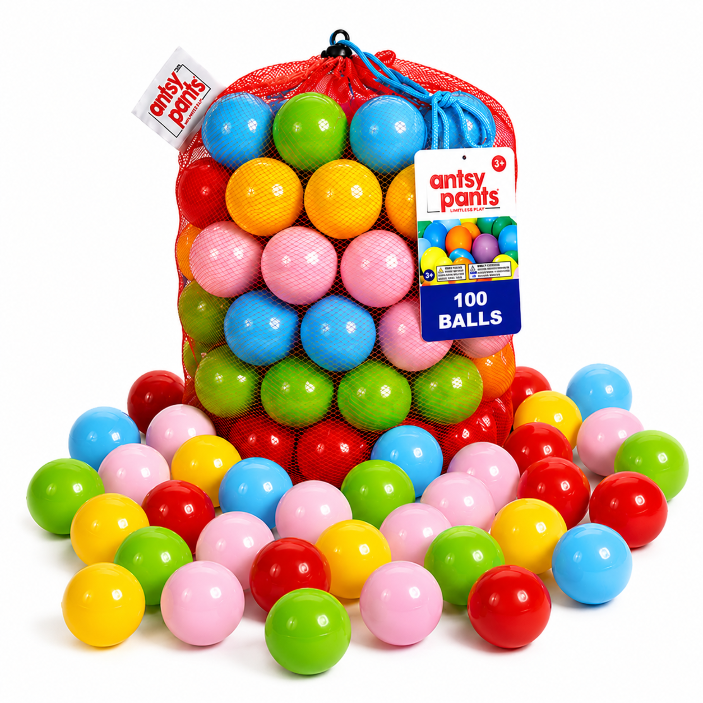 Antsy Pants 100 Ball Pit Balls, Non-Toxic Ball Pit for Toddlers 1-3
