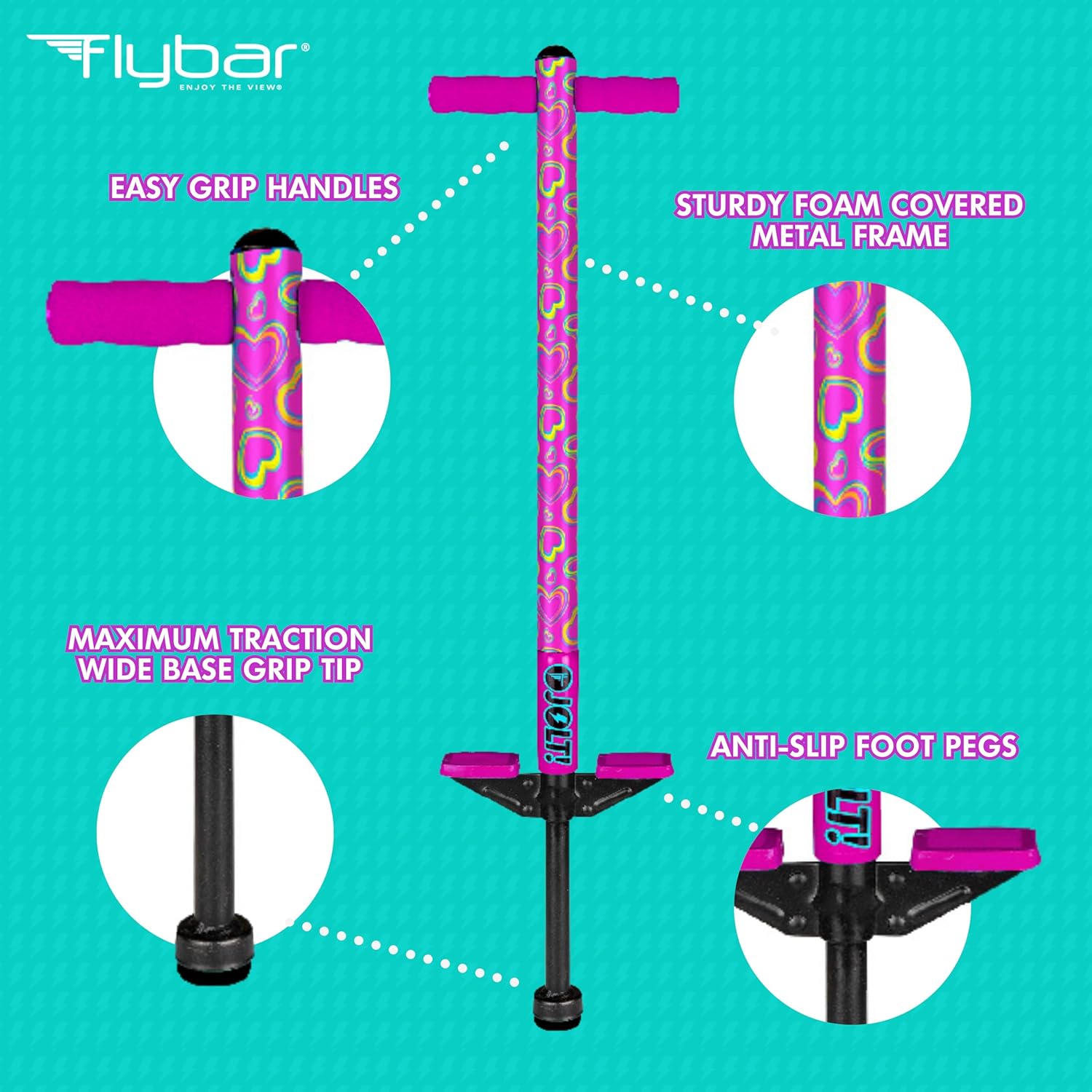 Jolt Foam Covered Pogo Stick, Kids Ages 6+, for Beginners spring