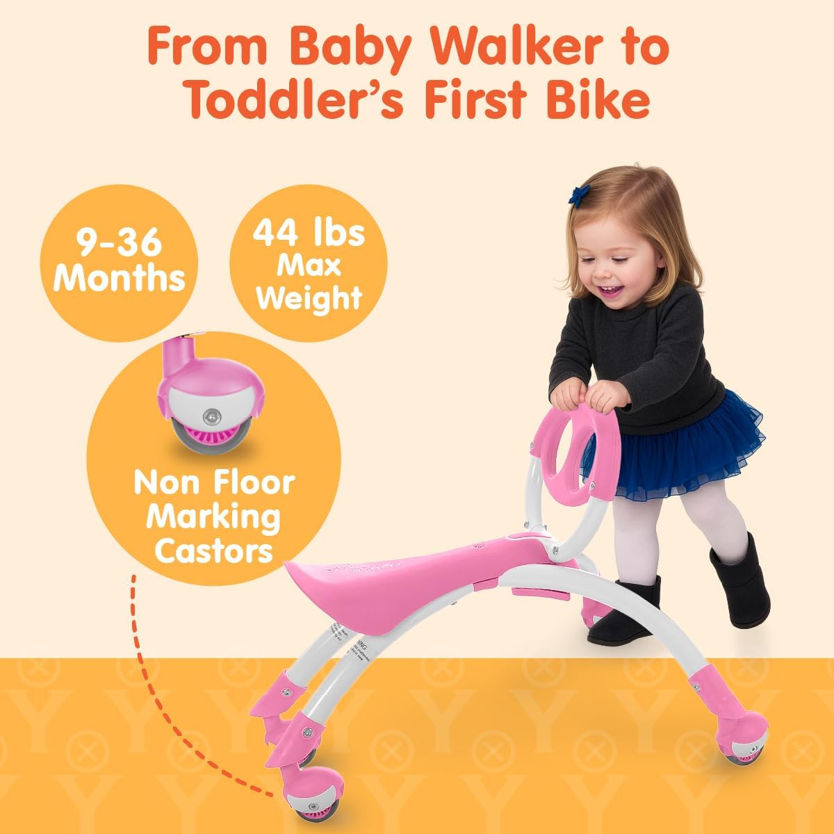 Pewi Walking Ride-On Toy, Baby Walker & Toddler Ride-On, Ages 9M-3 Years