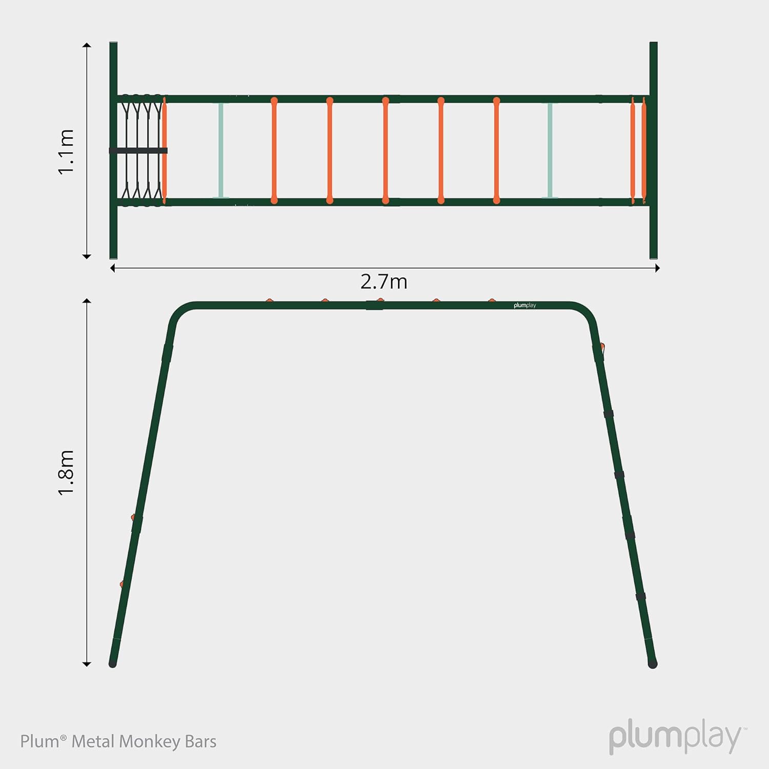 Plum Metal Monkey Bars Climbing Frame