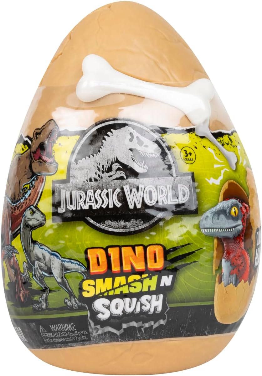 Jurassic World Dino Smash N Squish Surprise Egg w/Bone Tool for Kids Ages3+
