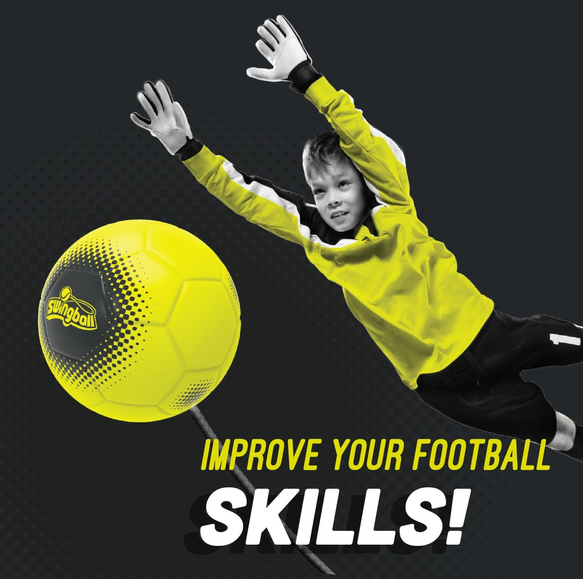 Swingball Reflex Soccer All-Surface Training Aid, Master Ball Control & Quick Reflexes – The Ultimate Solo Soccer Trainer!