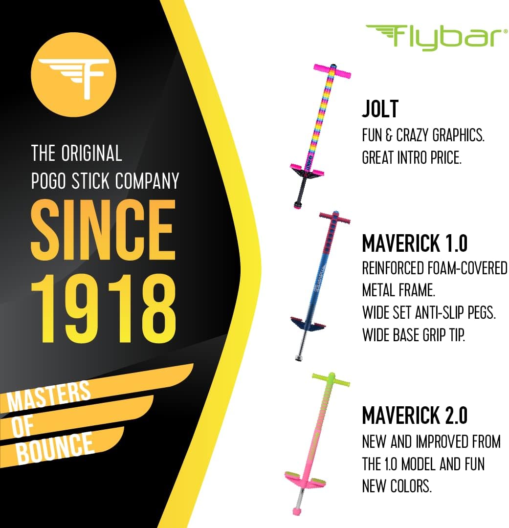 Original Foam Maverick Pogo Stick, Kids Ages 5+, 40-80lbs