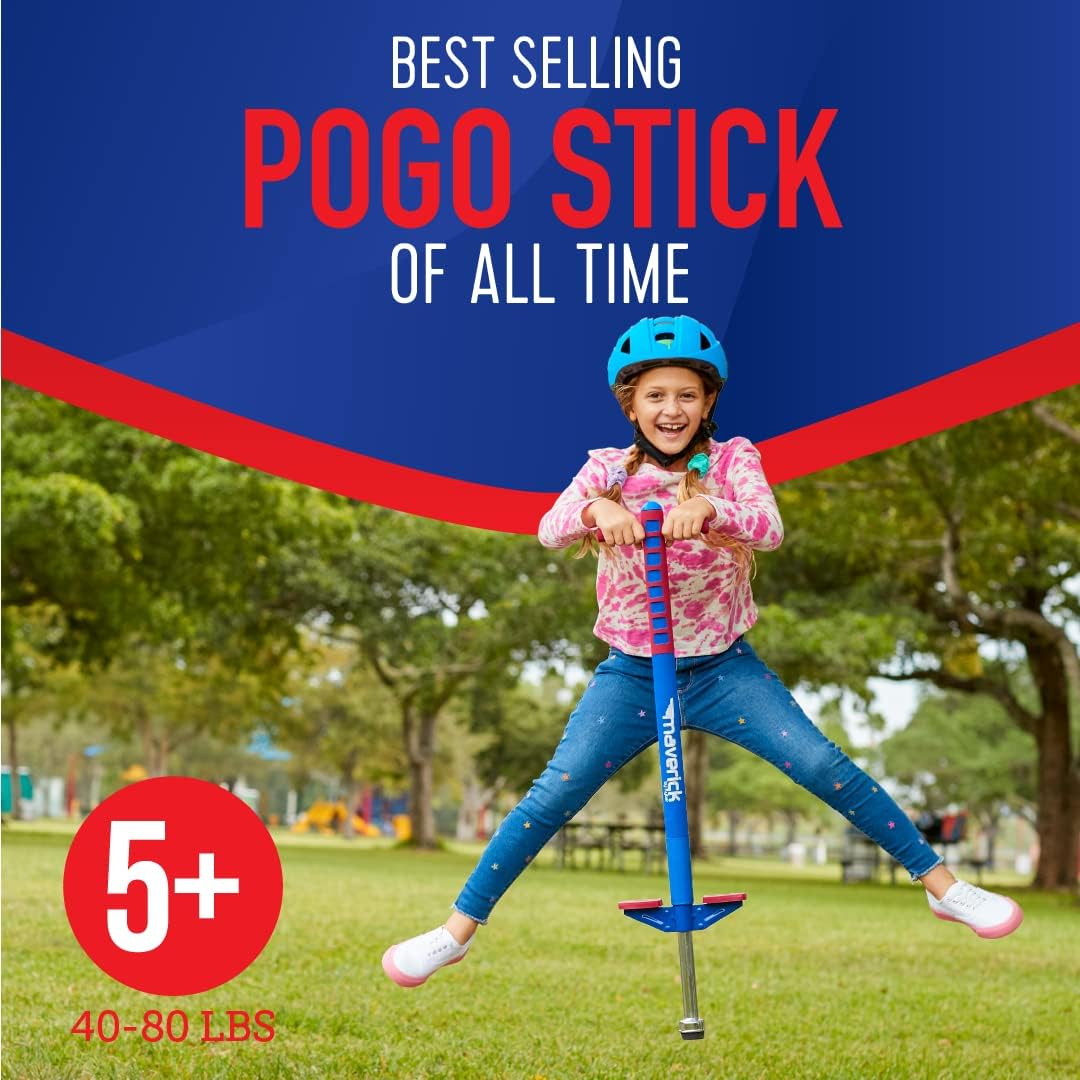 Original Foam Maverick Pogo Stick, Kids Ages 5+, 40-80lbs