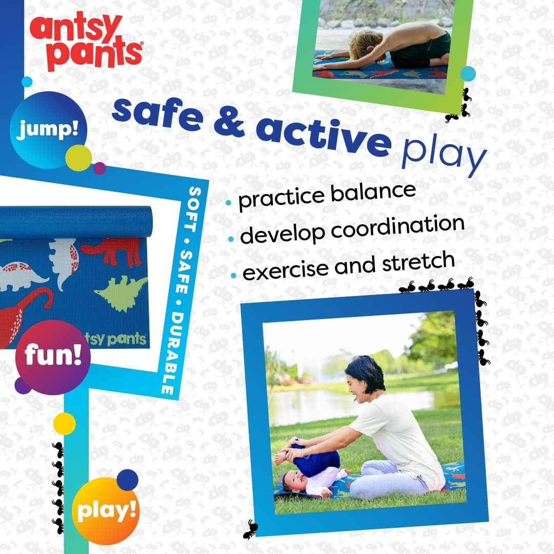 Antsy Pants Kids Yoga Mat, Non-Slip, 60" x 24", 3mm