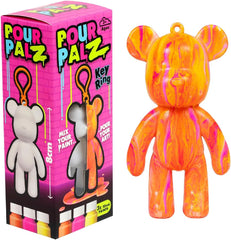 Pour Palz Mini Paint Bear Keychain Pouring Craft DIY Kit, Design Your Own Personalized Bear Keepsake