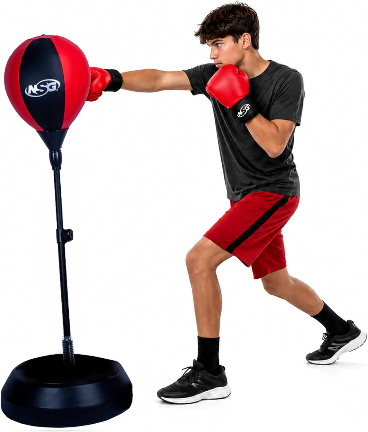Kids Punching Bag & Boxing Gloves Set, Adjustable Freestanding Bag, Ages 4+