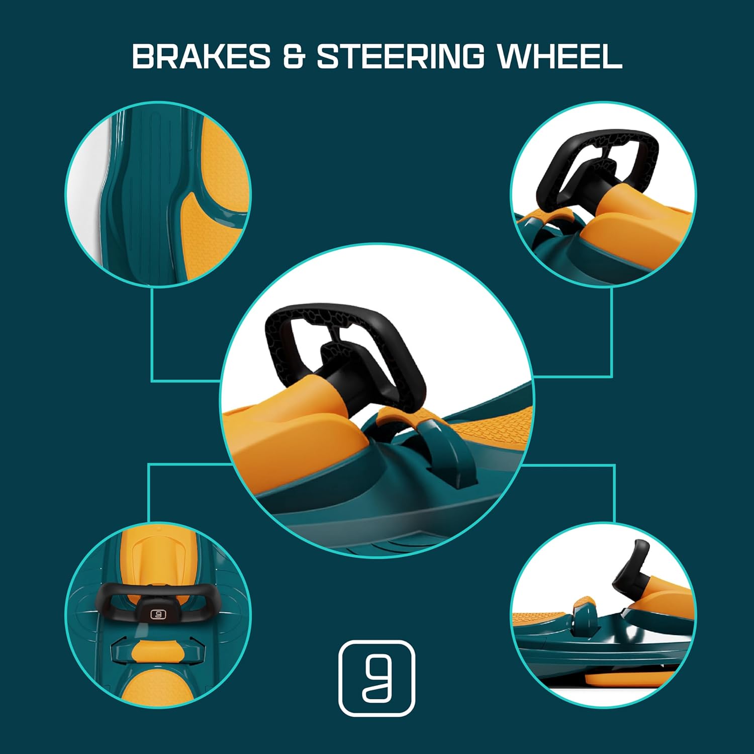 Gizmo Riders Snow Sled for Kids & Adults, Durable Plastic Sled, Lightweight, Age 3+