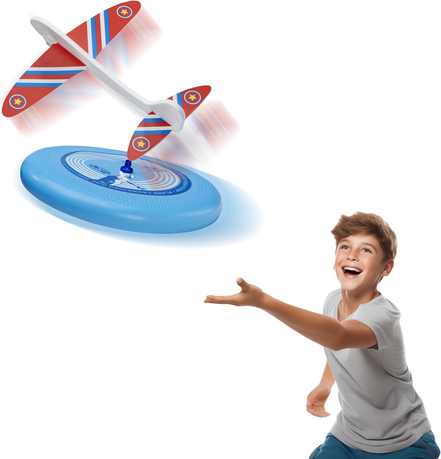 Sky High Flyer Flying Disc Airplane Launcher Toy, Ages 8+ – Flybar