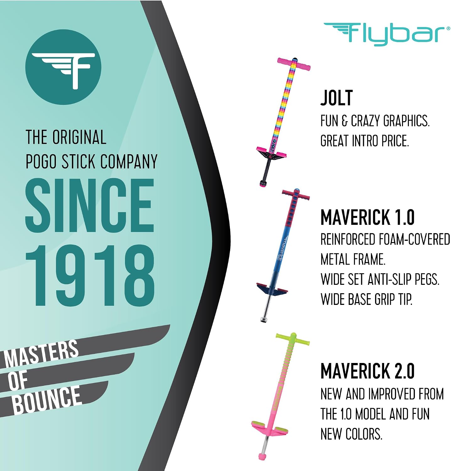 Original Foam Maverick Pogo Stick, Kids Ages 5+, 40-80lbs