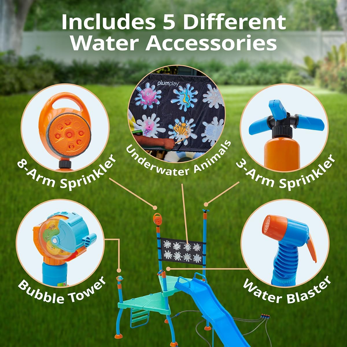 Plum Play Kids Outdoor Water Slide Play Equipment (Shower Tower)