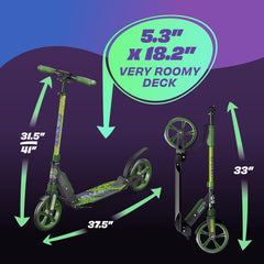 X3M Scooter for Kids Ages 6-12 - Scooters for Teens 12 Years and Up - Adult Scooter with Anti-Shock Suspension - Scooter for Kids 8 Years and Up with 4 Adjustment Levels Handlebar Up to 41 Inches High