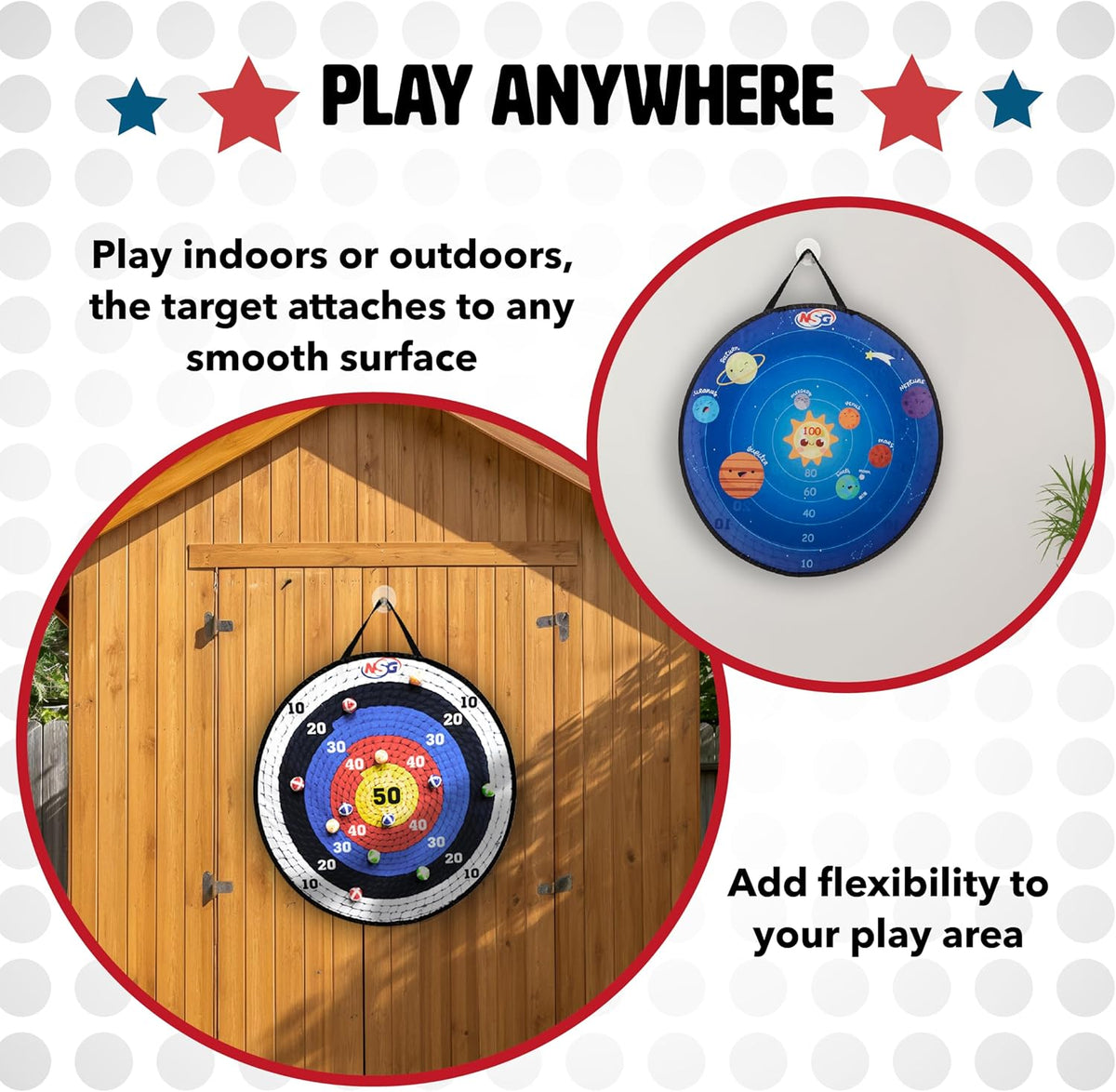Target Toss 30" Double-Sided Dart Board, 12 Sticky Balls & Carry Bag