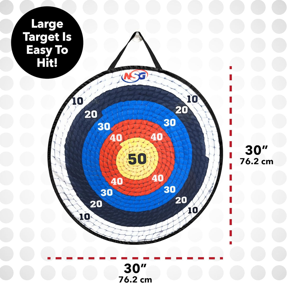 Target Toss 30" Double-Sided Dart Board, 12 Sticky Balls & Carry Bag