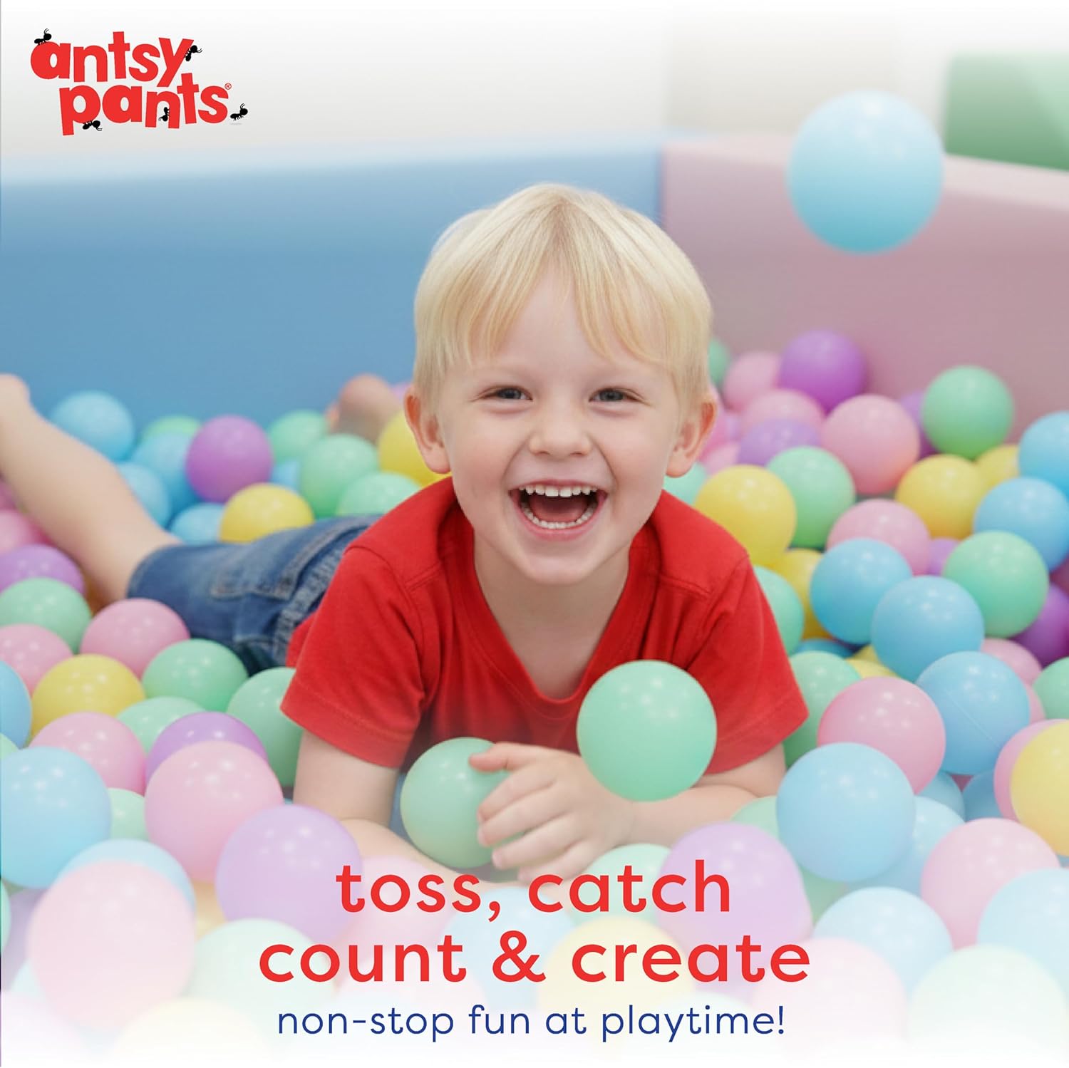 Antsy Pants 100 Ball Pit Balls, Non-Toxic Ball Pit for Toddlers 1-3
