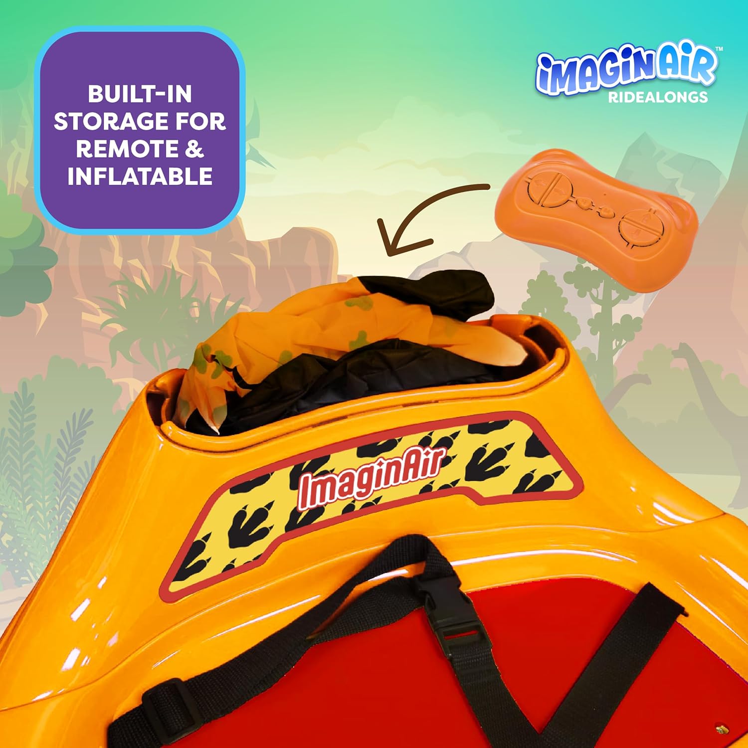 ImaginAir 6V Bumper Car with Auto-Inflated Orange Raptor