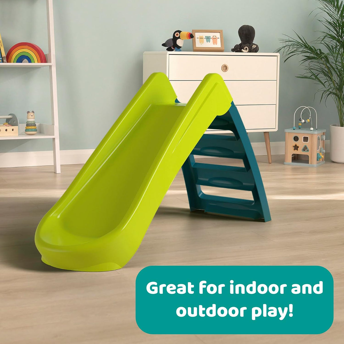 Fun N Fold Kids Slide, Indoor & Outdoor, Wide Steps, Ages 18M+