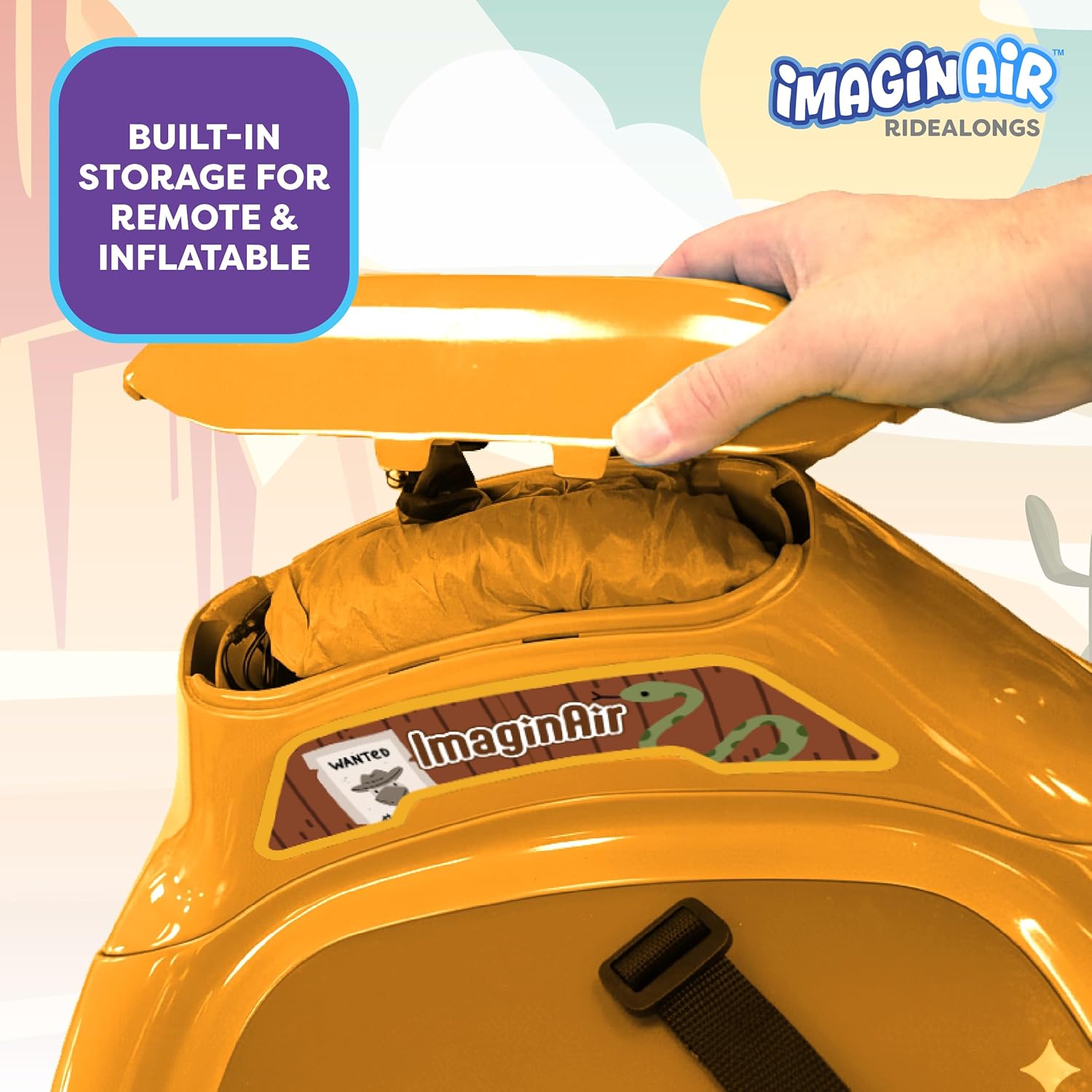 ImaginAir 6V Bumper Car with Auto-Inflated Brown Horse
