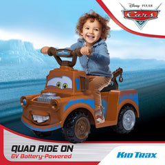 Kid Trax Toddler Disney Cars 3 Tow-Mater Electric Quad Ride-On