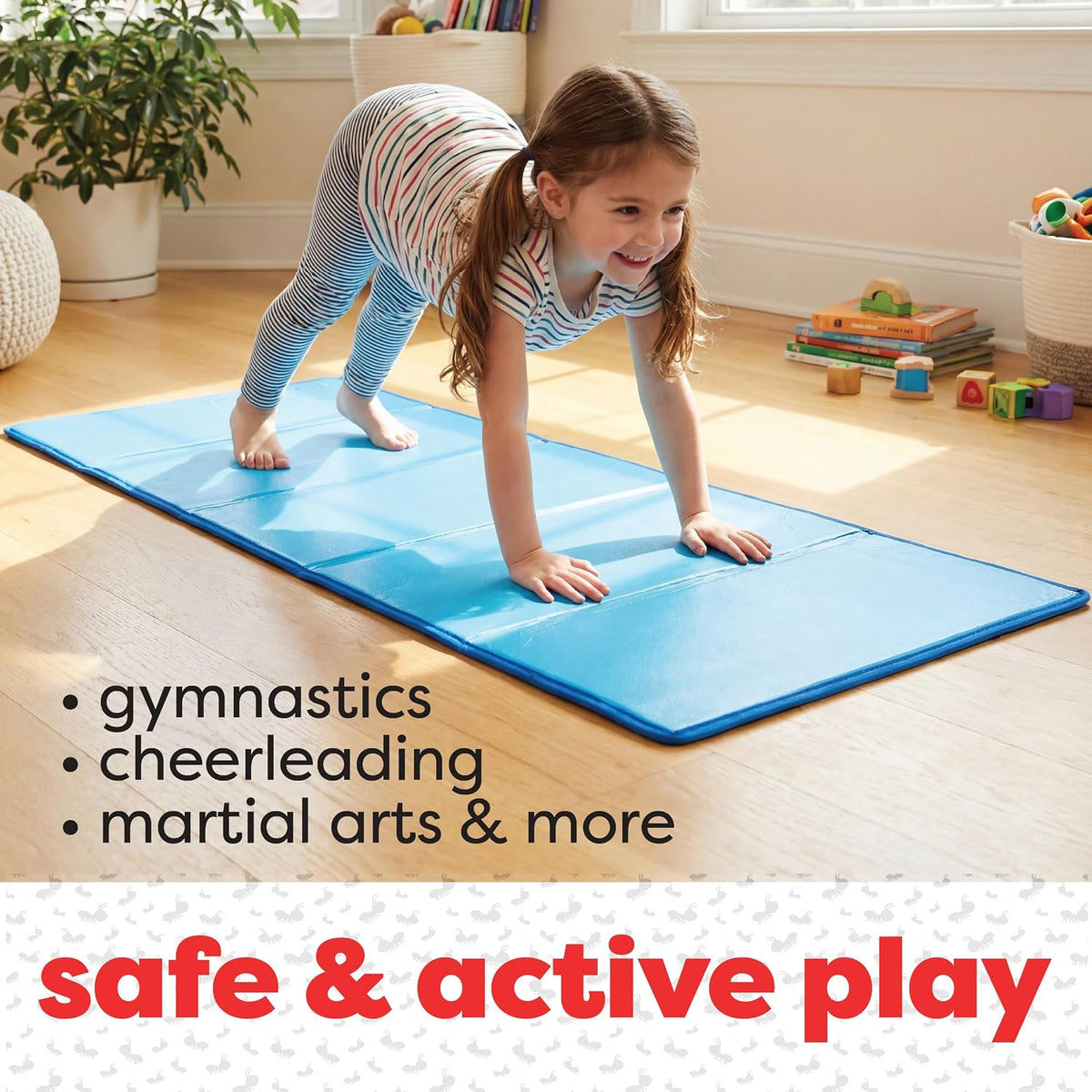 Antsy Pants XPE Foldable Play Mat for Kids, 5-Panel Gymnastics Mat