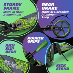 X3M Scooter for Kids Ages 6-12 - Scooters for Teens 12 Years and Up - Adult Scooter with Anti-Shock Suspension - Scooter for Kids 8 Years and Up with 4 Adjustment Levels Handlebar Up to 41 Inches High