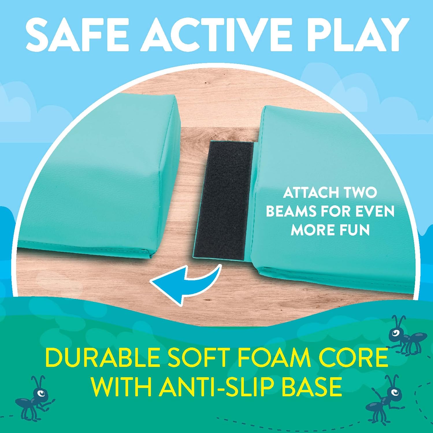 Balance Beam – Portable Gymnastics Beam, Gymnastics Equipment for Home with Anti-Slip Base, Lightweight/Extra Firm, Holds Up to 200lbs, Toddler to Adult Age