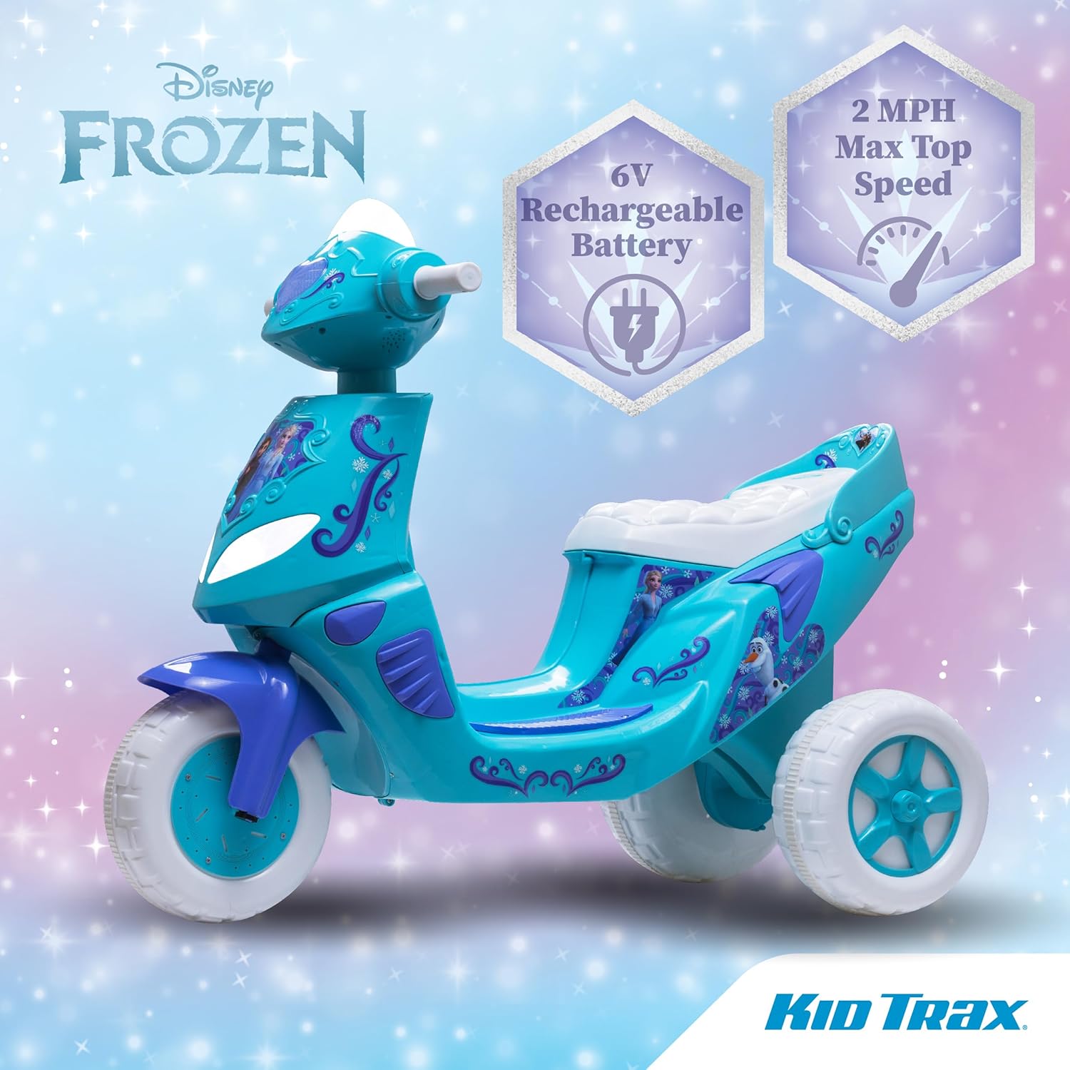 Kid Trax 6V Disney Frozen Kids Scooter Ride On Toy