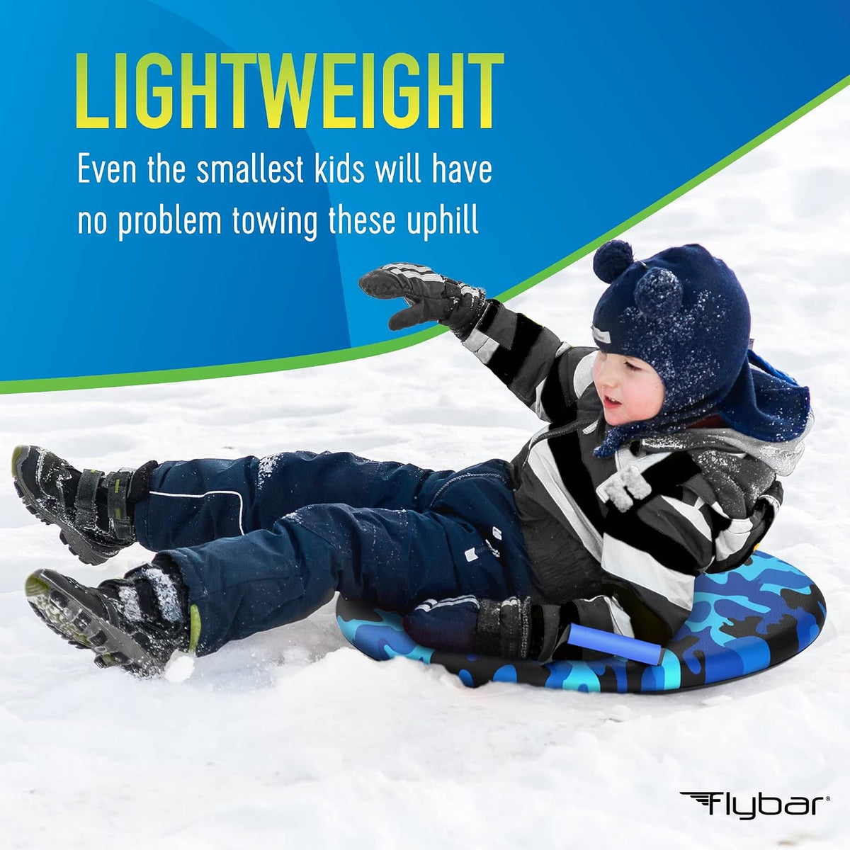 Flybar 26" Foam Saucer Snow Sled, Ages 5+, 110lb Capacity