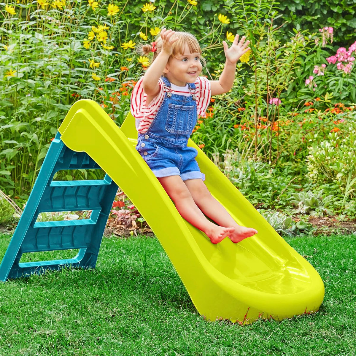 Fun N Fold Kids Slide, Indoor & Outdoor, Wide Steps, Ages 18M+