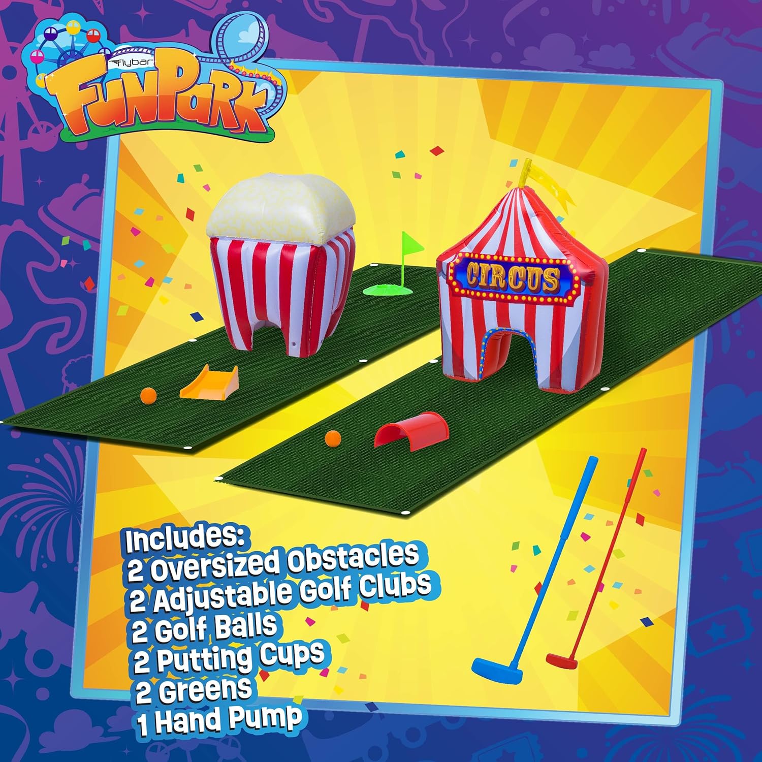 FunPark Inflatable Toddler Mini Golf Set, 13 Pieces