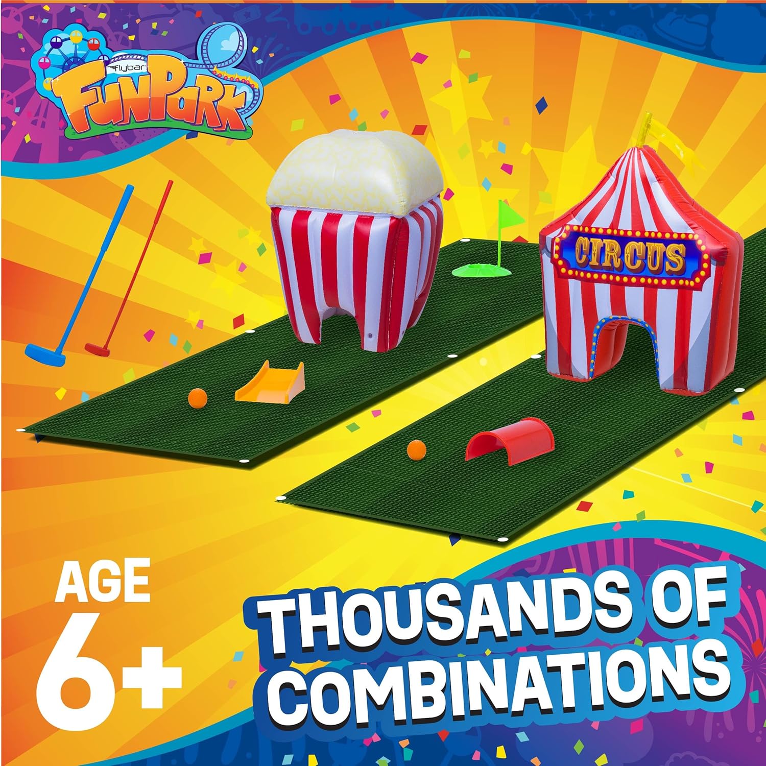 FunPark Inflatable Toddler Mini Golf Set, 13 Pieces