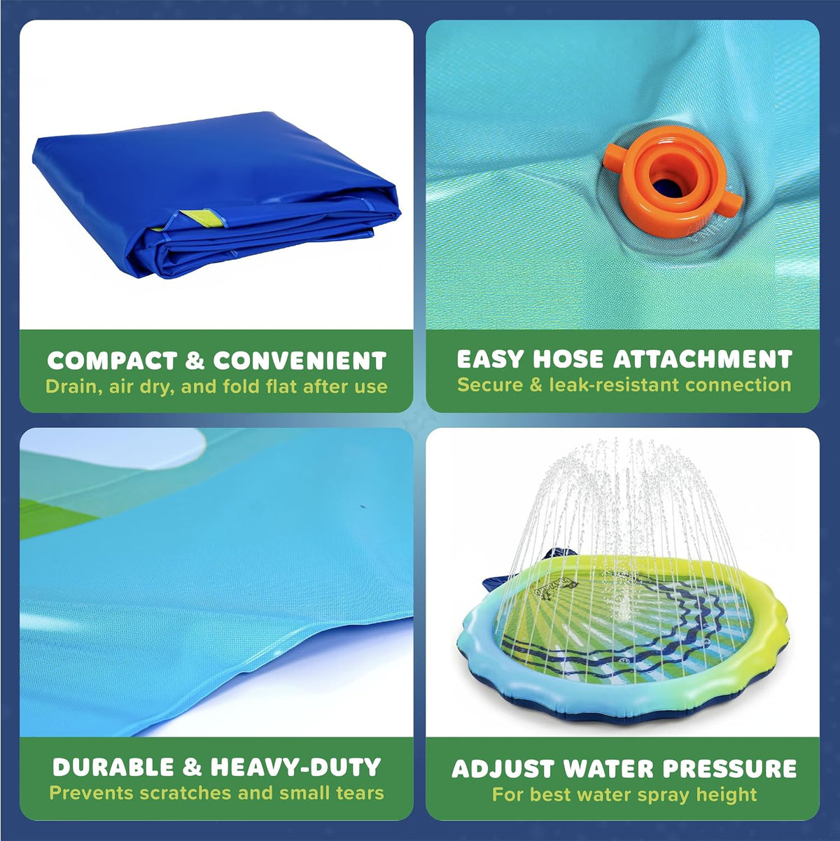 Playland Splash Pad for Kids & Dogs, Non-Slip, Ages 1-3