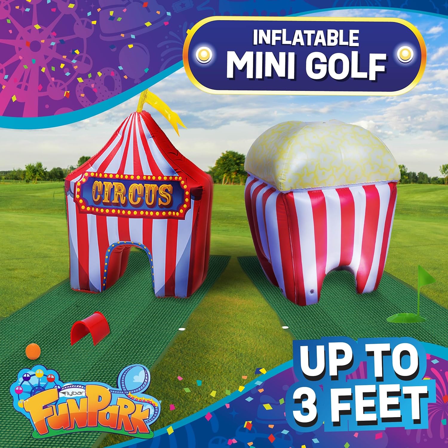 FunPark Inflatable Toddler Mini Golf Set, 13 Pieces