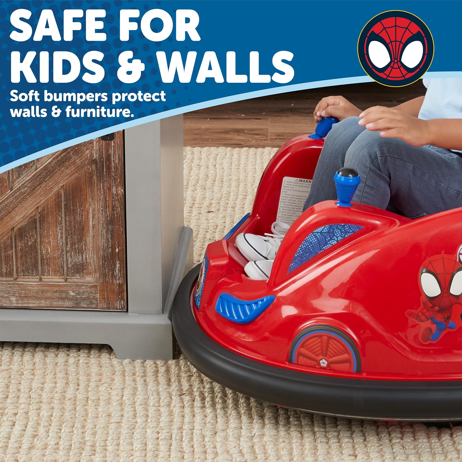 Flybar 6V Marvel Spidey Bumper Car Ride On Toy