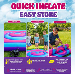 Playland 7.5 FT Inflatable Balance Platform for Kids – Bullseye Wobble Bounce Pad