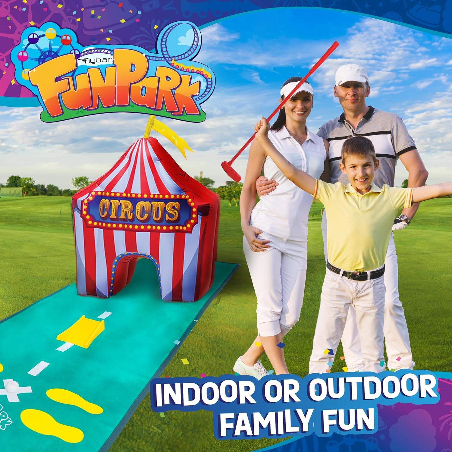 FunPark Inflatable Toddler Mini Golf Set, 13 Pieces