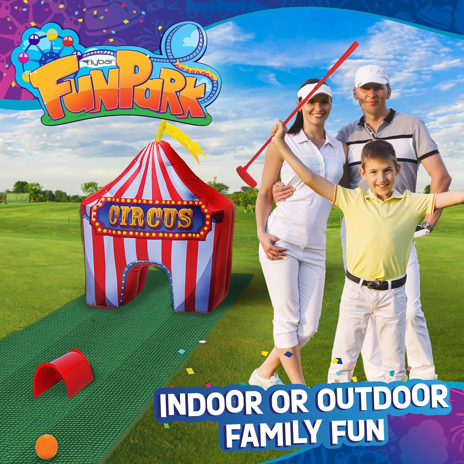 FunPark Inflatable Toddler Mini Golf Set, 13 Pieces