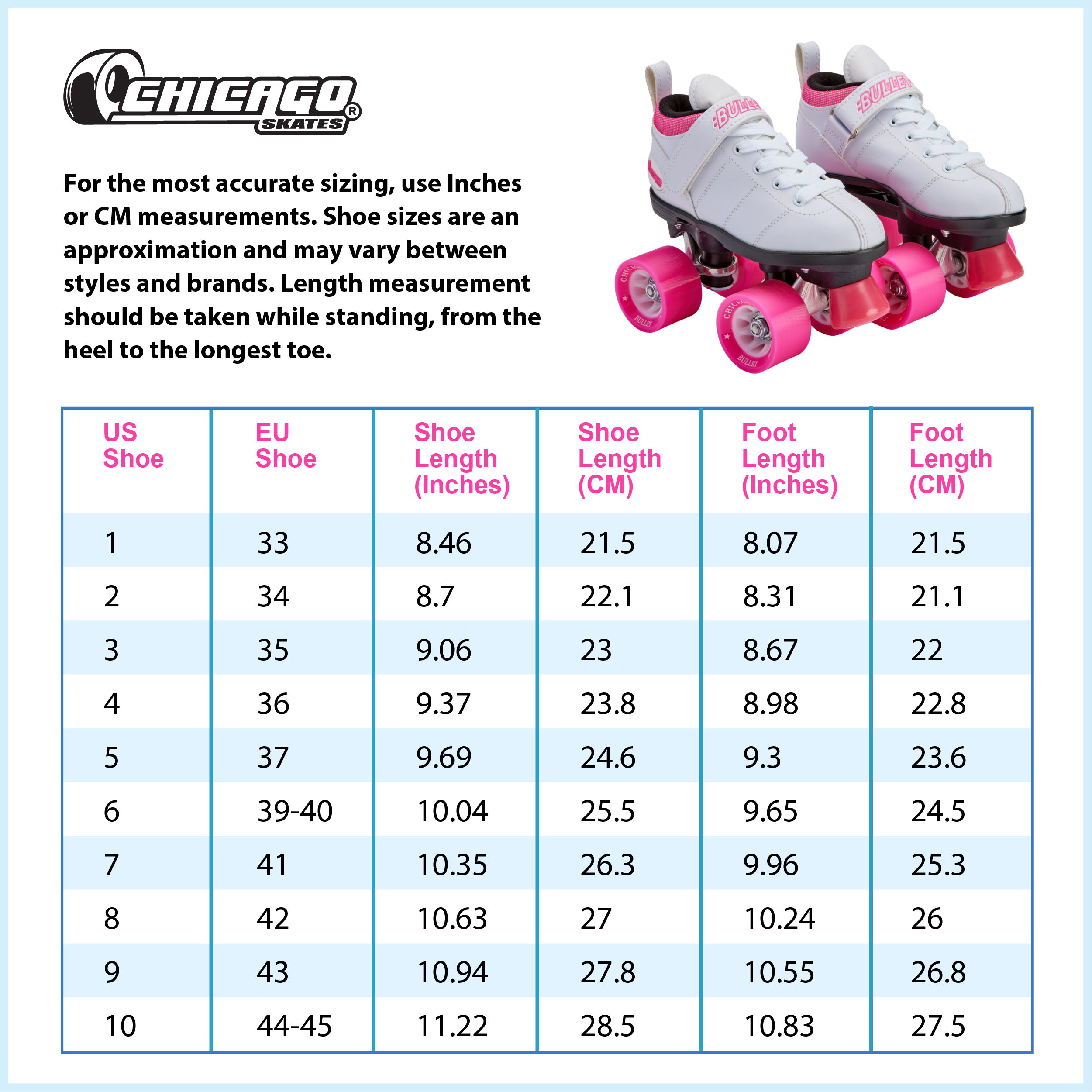 Chicago Skates Bullet Speed Roller Skates
