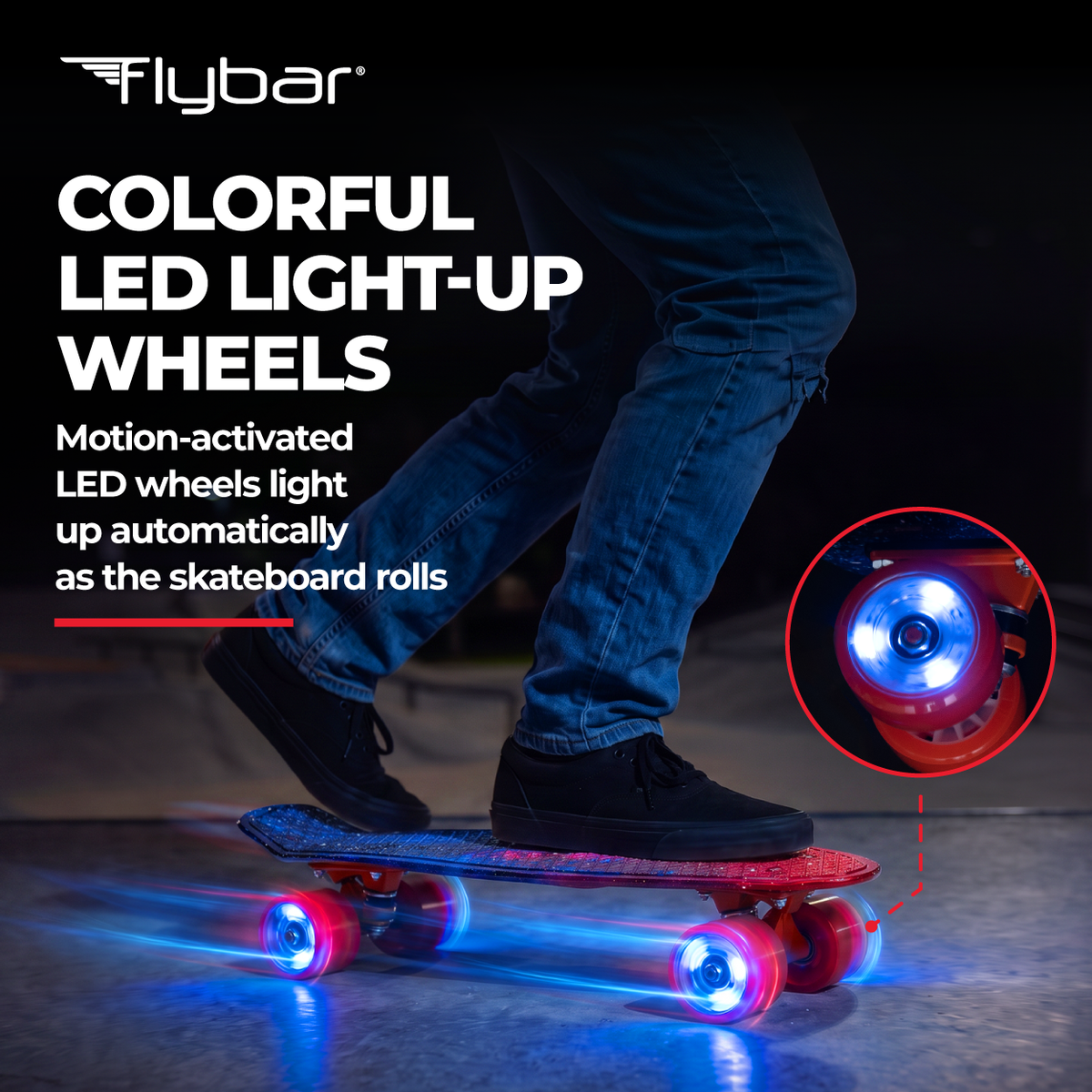 Flybar 22 Inch Kids Skateboard – Mini Cruiser Skateboards for Kids Ages 6-12, Outdoor Toys, Lightweight, Durable, Non-Slip Deck, ABEC-7 Bearings, Holds up to 175 lbs