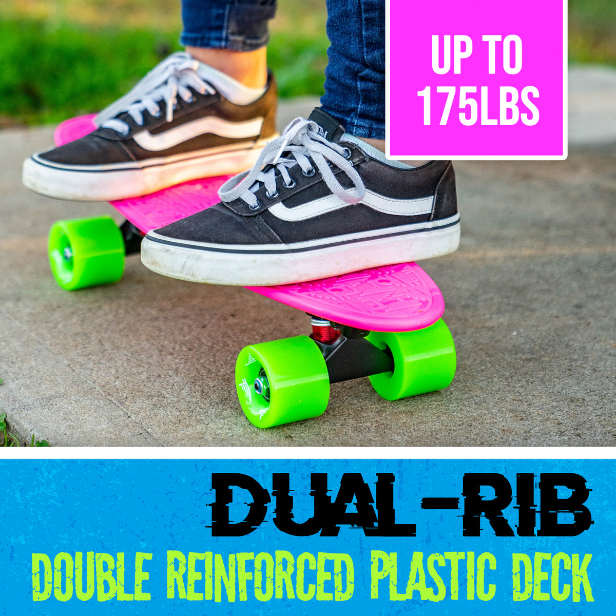 Flybar 22 Inch Kids Skateboard – Mini Cruiser Skateboards for Kids Ages 6-12, Outdoor Toys, Lightweight, Durable, Non-Slip Deck, ABEC-7 Bearings, Holds up to 175 lbs