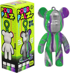 Pour Palz Mini Paint Bear Keychain Pouring Craft DIY Kit, Design Your Own Personalized Bear Keepsake