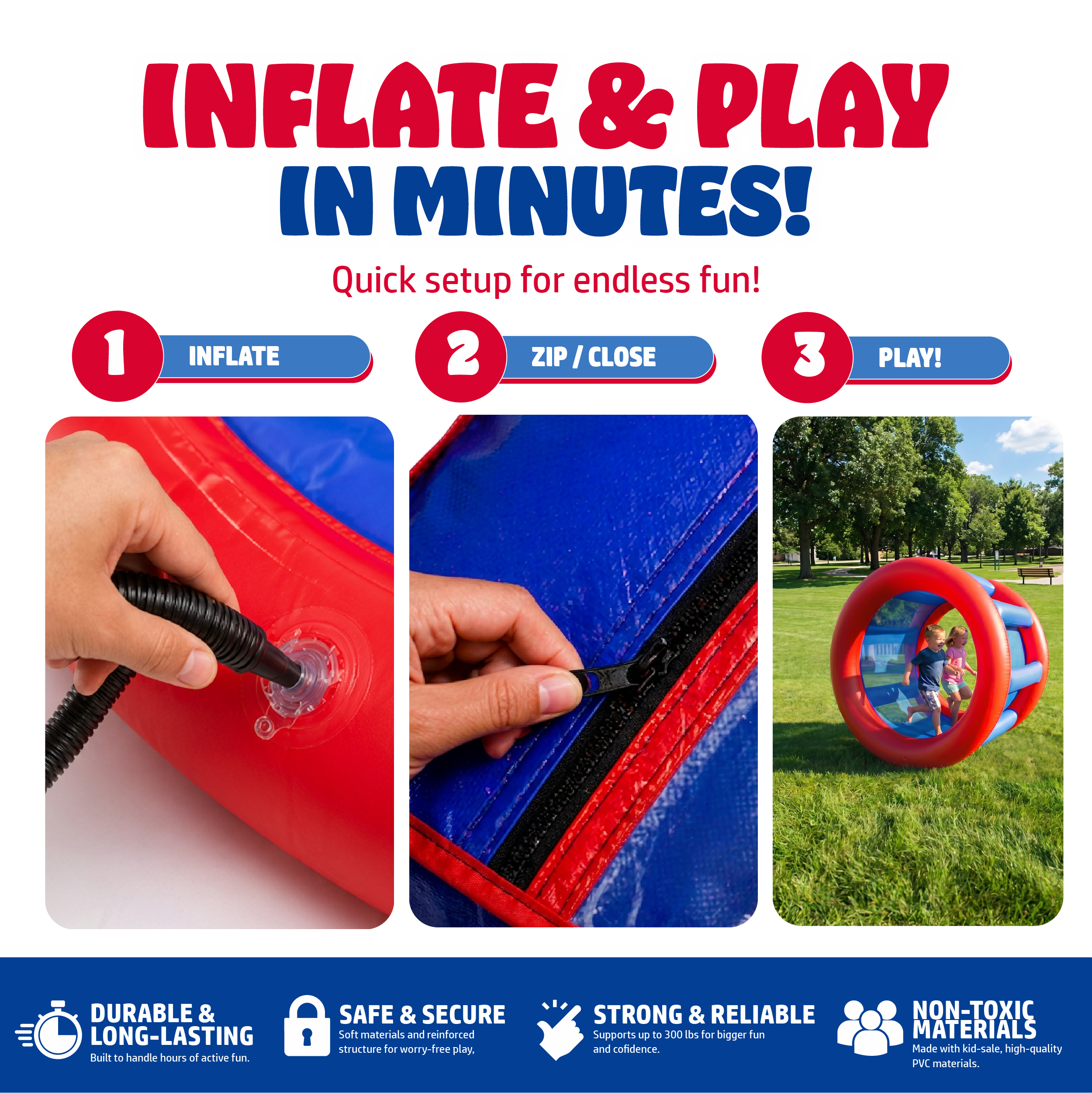 Playland Inflatble Land Roller Wheel