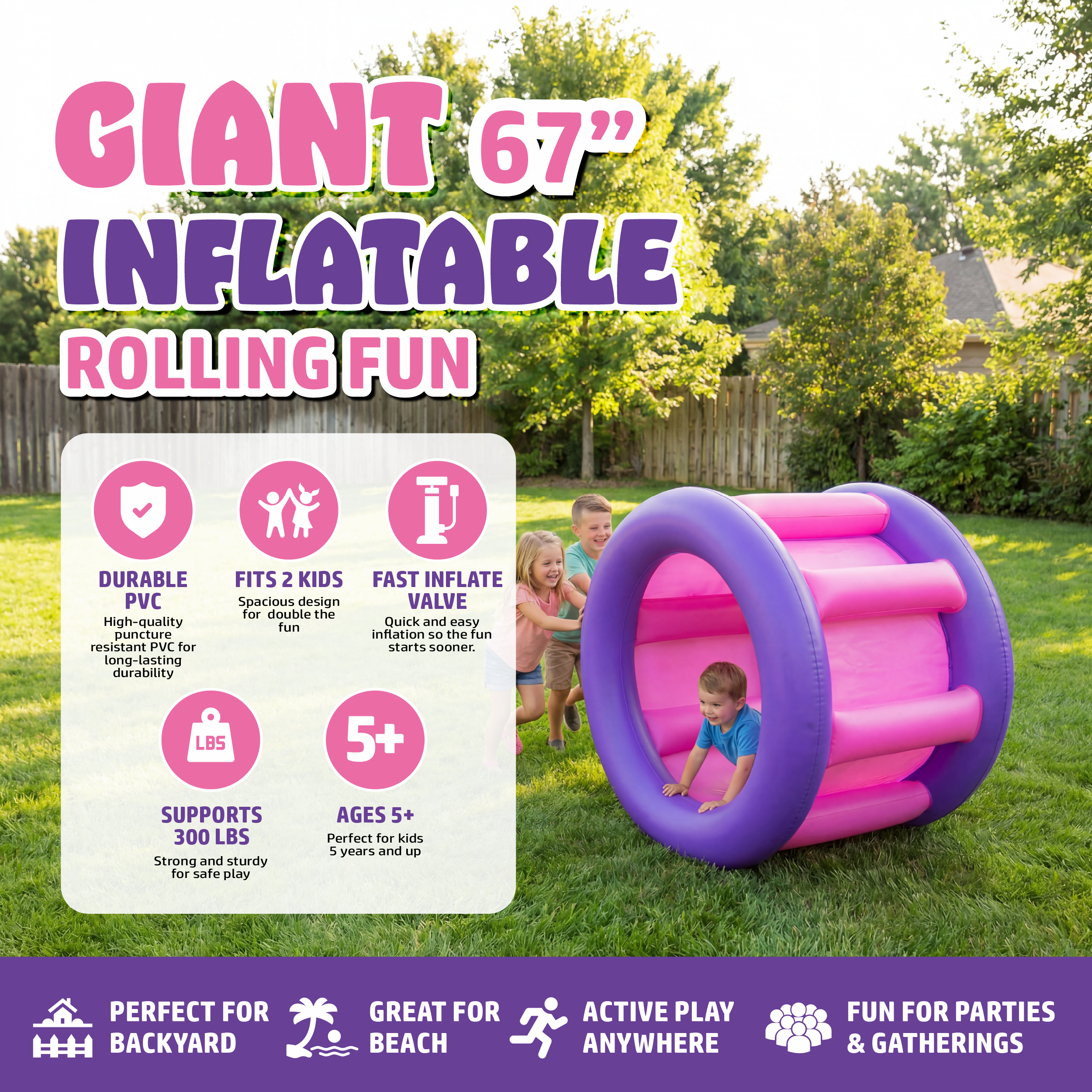 Playland Inflatble Land Roller Wheel