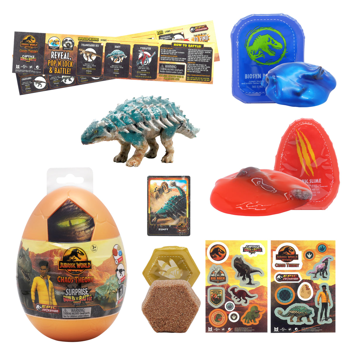 Jurassic World Captivz Surprise Egg Playset for Kids Ages 3+
