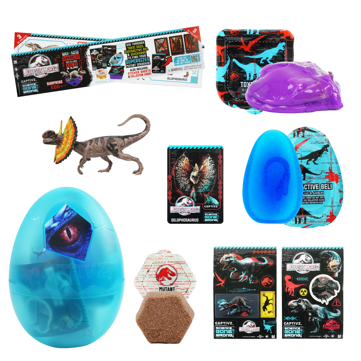 Jurassic World Captivz Surprise Egg Playset for Kids Ages 3+