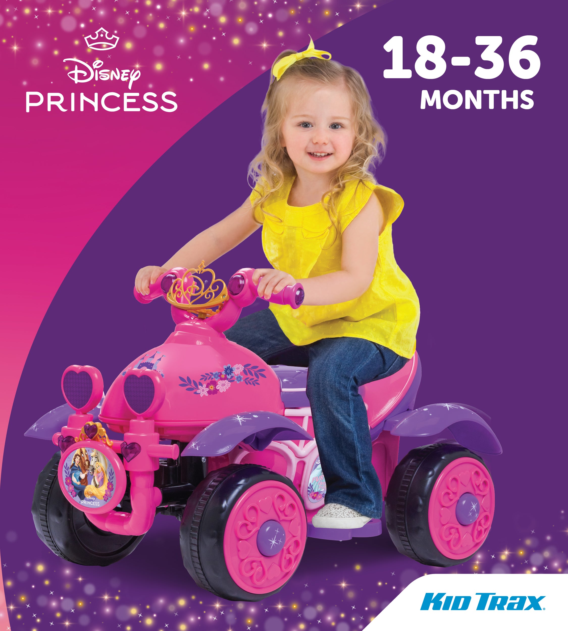 Kid Trax Toddler Disney Princess Electric Quad Ride On Toy