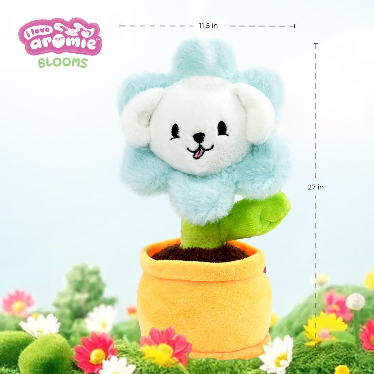 I love Aromie Blooms Potted Flower Stuffed Animal, Plush Toy with Visible Mist & Refillable Scent Pods