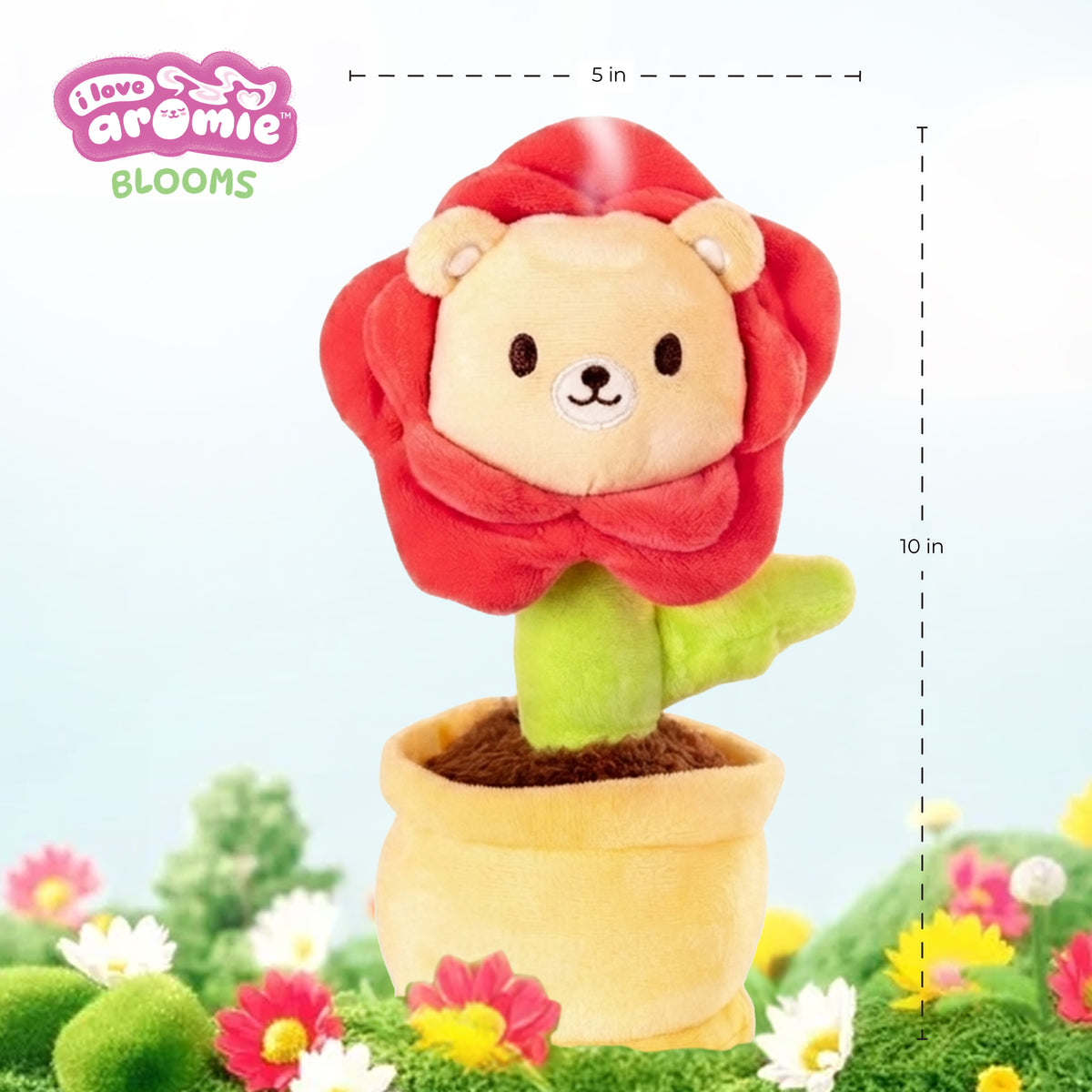 I love Aromie Blooms Potted Flower Stuffed Animal, Plush Toy with Visible Mist & Refillable Scent Pods