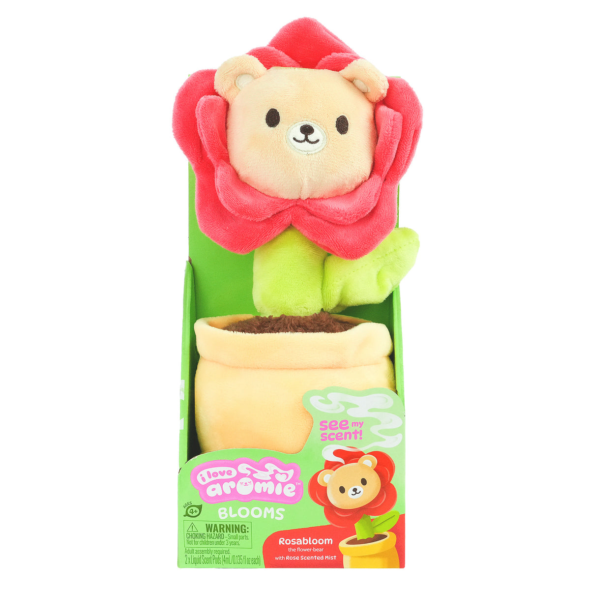 I love Aromie Blooms Potted Flower Stuffed Animal, Plush Toy with Visible Mist & Refillable Scent Pods